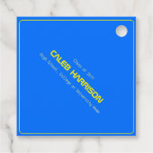 Bold Blue Modern Tech Afstuderen Bedankjes Labels (Achterkant)