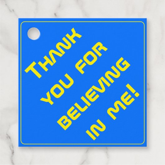 Bold Blue Modern Tech Afstuderen Bedankjes Labels (Voorkant)