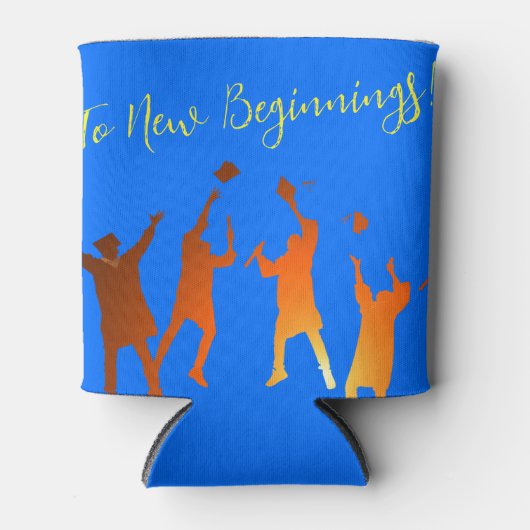 Bold Blue Modern Tech Afstuderen Blikjeskoeler (Voorkant)