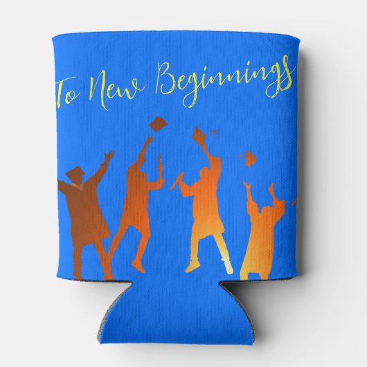 Bold Blue Modern Tech Afstuderen Blikjeskoeler (Achterkant)