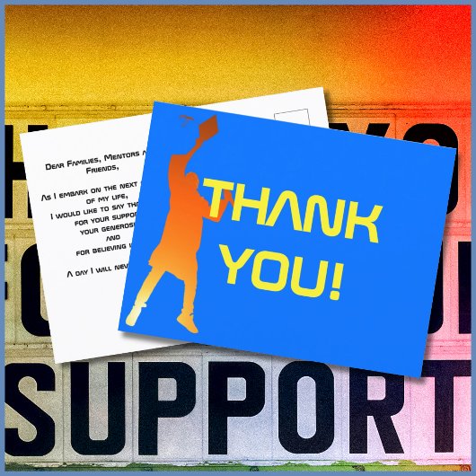 Bold Blue Modern Tech Afstuderen Briefkaart