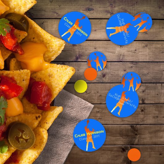 Bold Blue Modern Tech Afstuderen Confetti