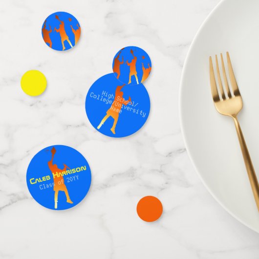 Bold Blue Modern Tech Afstuderen Confetti (Groep)