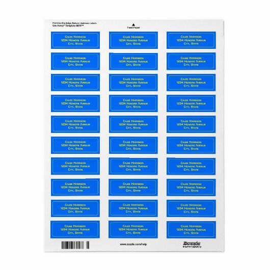 Bold Blue Modern Tech Afstuderen Etiket (Full Sheet)