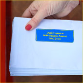 Bold Blue Modern Tech Afstuderen Etiket