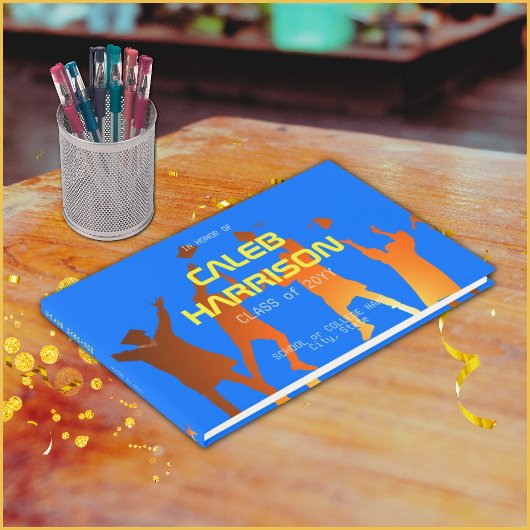 Bold Blue Modern Tech Afstuderen Gastenboek