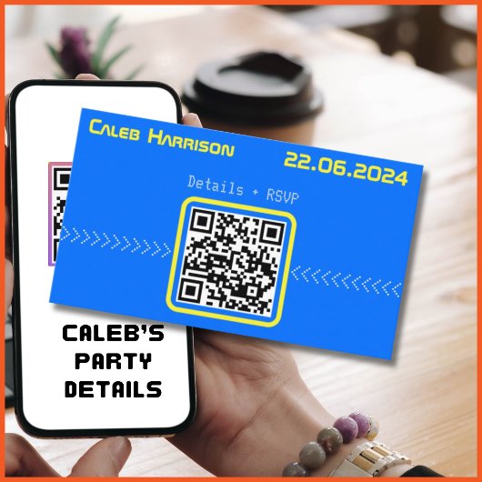 Bold Blue Modern Tech Afstuderen Informatiekaartje