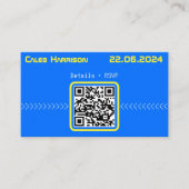 Bold Blue Modern Tech Afstuderen Informatiekaartje (Voorkant)