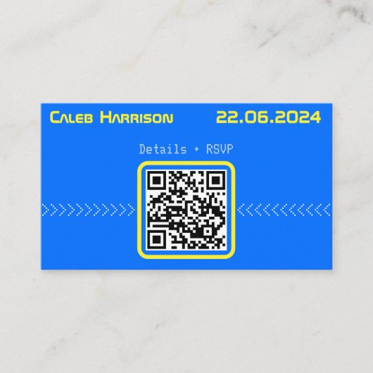 Bold Blue Modern Tech Afstuderen Informatiekaartje (Voorkant)