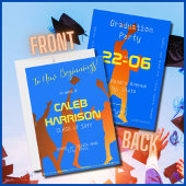 Bold Blue Modern Tech Afstuderen Kaart