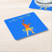 Bold Blue Modern Tech Afstuderen Kartonnen Onderzetters (Schuin)