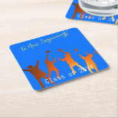 Bold Blue Modern Tech Afstuderen Kartonnen Onderzetters (Schuin)