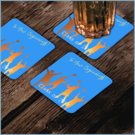 Bold Blue Modern Tech Afstuderen Kartonnen Onderzetters