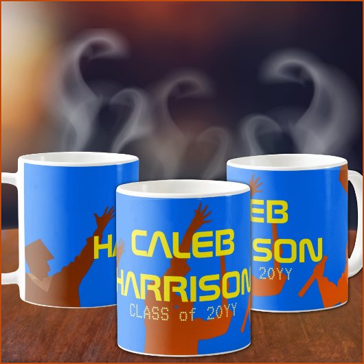 Bold Blue Modern Tech Afstuderen Koffiemok