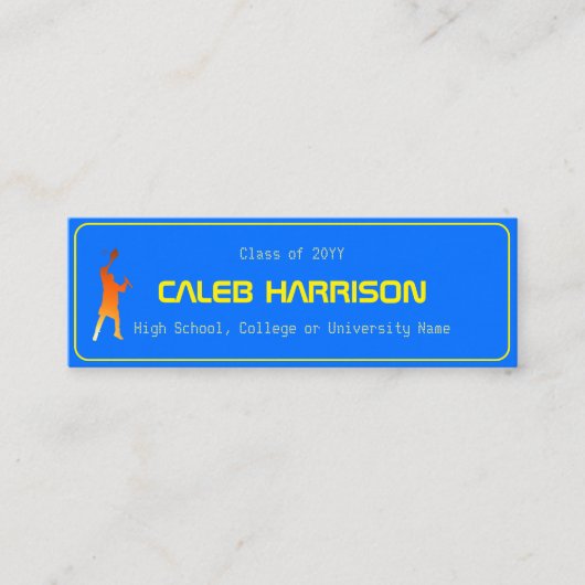 Bold Blue Modern Tech Afstuderen Mini Visitekaartje (Voorkant)