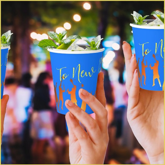 Bold Blue Modern Tech Afstuderen Papieren Bekers