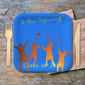 Bold Blue Modern Tech Afstuderen Papieren Bordje