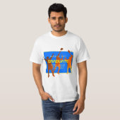 Bold Blue Modern Tech Afstuderen T-shirt (Voorkant volledig)