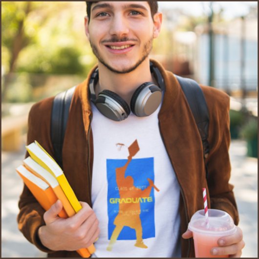 Bold Blue Modern Tech Afstuderen T-shirt