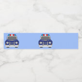 Bold Blue Police Patrol Waterfles Etiket (Enkel label)