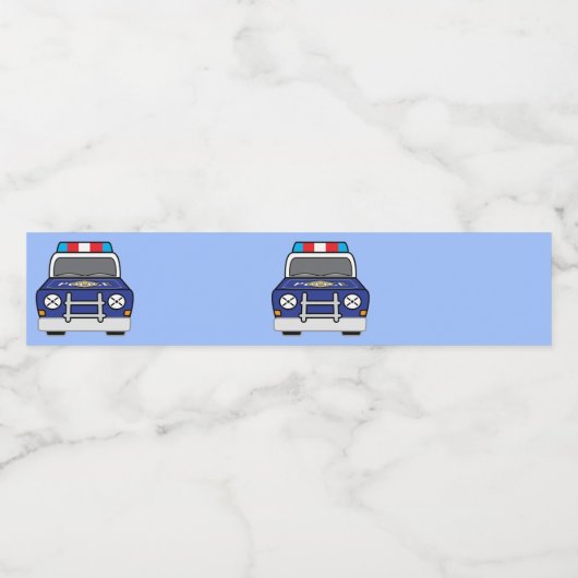 Bold Blue Police Patrol Waterfles Etiket (Enkel label)