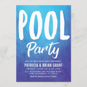 Bold Blue Pool Party nodigt uit Kaart