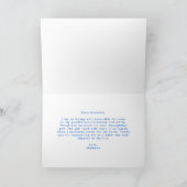Bold Blue Script Photo Afstuderen Bedankkaart (Binnen)