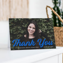 Bold Blue Script Photo Afstuderen