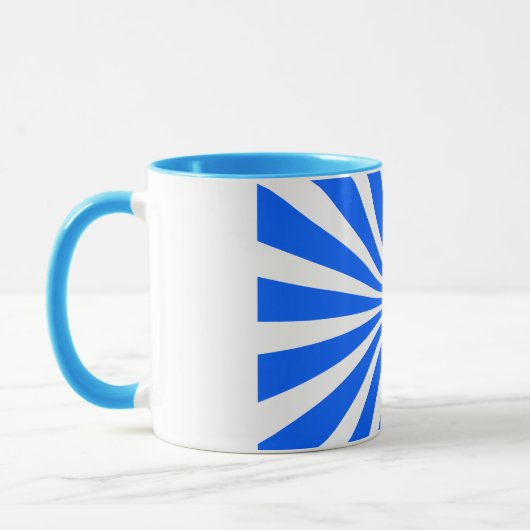 Bold Blue Sunburst Mug Mok (Links)