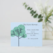 Bold Blue Tree Adreswijziging Nieuw Home Aankondigingskaart (Staand voorkant)