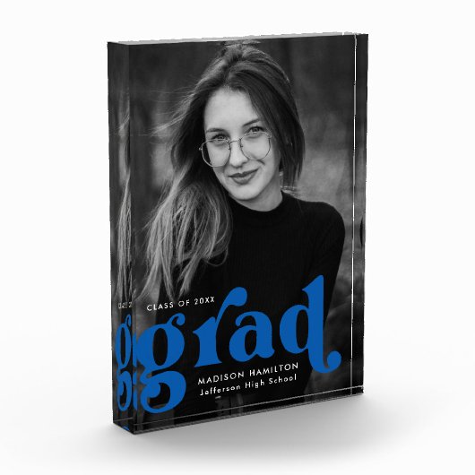 Bold Blue Typography Afstuderen Fotoblokken (Links)