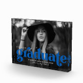 Bold Blue Typography Afstuderen Fotoblokken (Rechts)