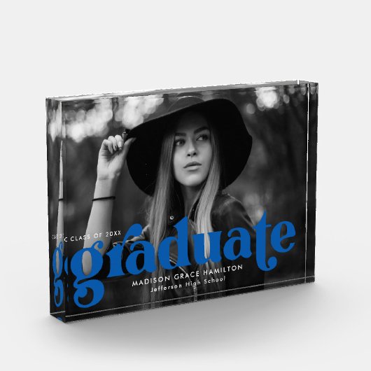 Bold Blue Typography Afstuderen Fotoblokken (Links)