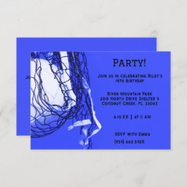 Bold Blue Volleybal Verjaardag Kaart