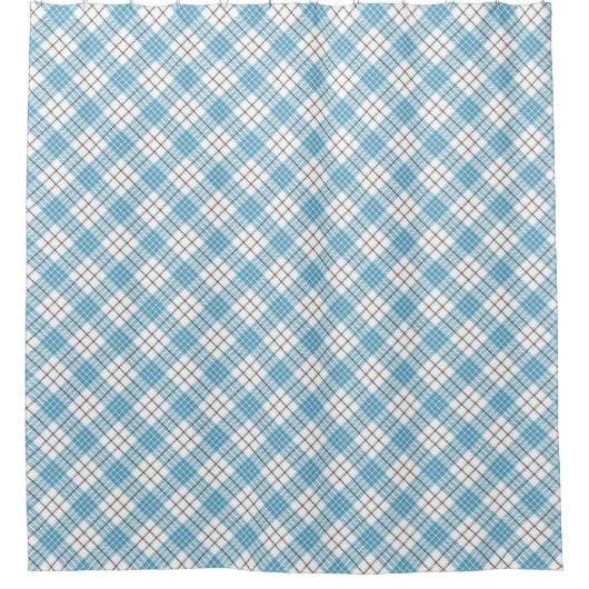 Bold Blue & Yellow Plaid Shower Curtain Gift Man Douchegordijn (Voorkant)
