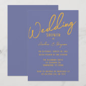 Bold Blueberry Sunshine Typografie Trouwdouche Kaart (Voorkant / Achterkant)