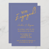 Bold Blueberry Sunshine Typography-Verloving Kaart (Voorkant / Achterkant)