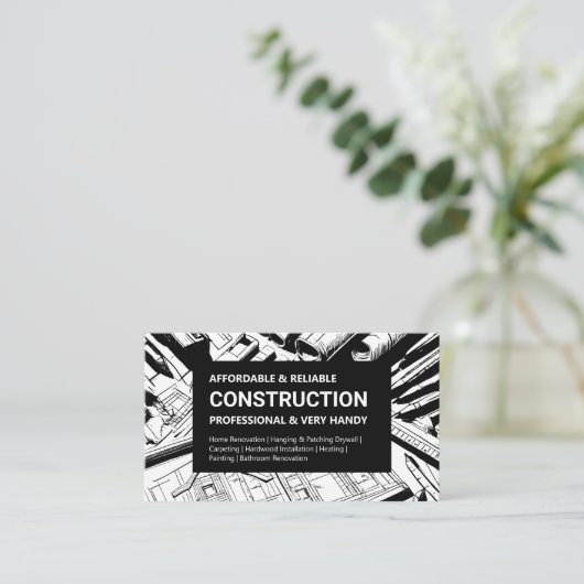 Bold Blueprint-constructie Visitekaartje (Staand voorkant)