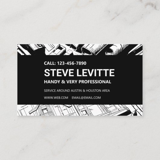 Bold Blueprint-constructie Visitekaartje (Achterkant)