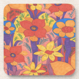 Bold Bohemen Oranje Garden Print Bier Onderzetter