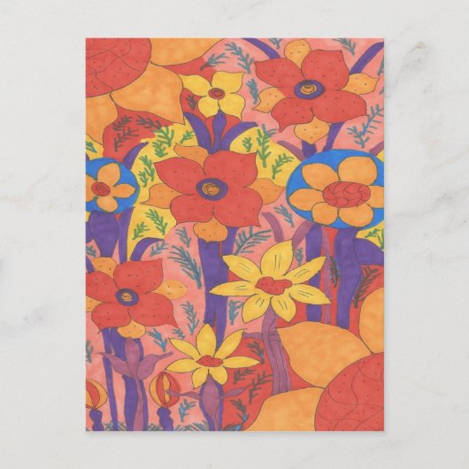 Bold Bohemen Oranje Garden Print Briefkaart (Voorkant)