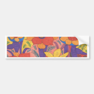 Bold Bohemen Oranje Garden Print Bumpersticker