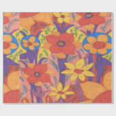 Bold Bohemen Oranje Garden Print Cadeaupapier (Vlak)