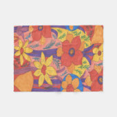 Bold Bohemen Oranje Garden Print Fleece Deken (Voorkant (Horizontaal))