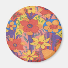 Bold Bohemen Oranje Garden Print Magneet