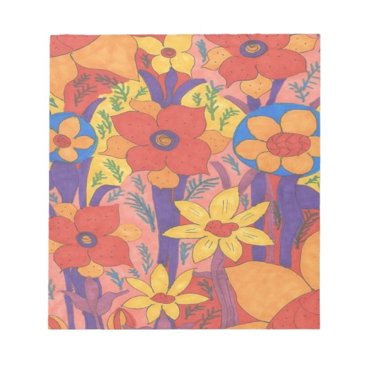Bold Bohemen Oranje Garden Print Notitieblok (Voorkant)