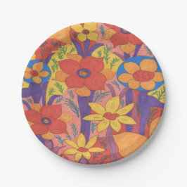 Bold Bohemen Oranje Garden Print Papieren Bordje