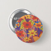 Bold Bohemen Oranje Garden Print Ronde Button 5,7 Cm (Voorkant /achterkant)