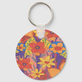 Bold Bohemen Oranje Garden Print Sleutelhanger