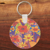 Bold Bohemen Oranje Garden Print Sleutelhanger (Voorkant)